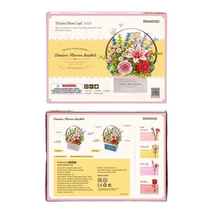 Puzzle 3D Panier de Fleurs en Bois