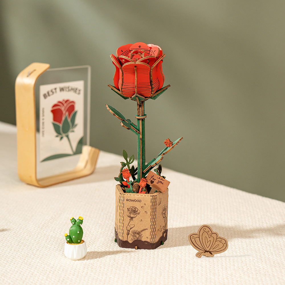 Puzzle 3D Rose rouge