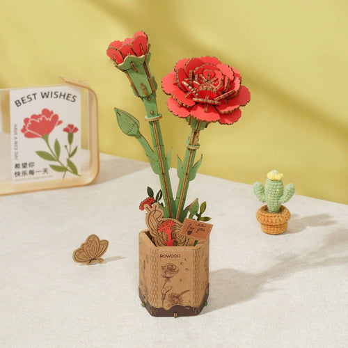 Puzzle 3D Œillet rouge