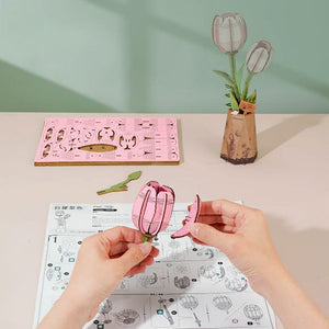 Puzzle 3D Tulipe Rose