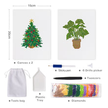 Charger l&#39;image dans la galerie, Mini Diamond Painting 15x20cm (2 pièces) - Sapin de Noël et Plante en pot