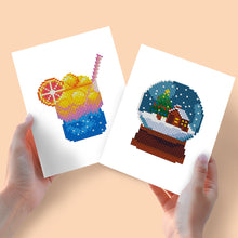 Charger l&#39;image dans la galerie, Mini Diamond Painting 15x20cm (2 pièces) - Smoothie d&#39;Été et Boule à Neige d&#39;Hiver