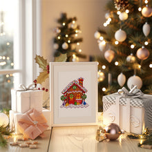 Charger l&#39;image dans la galerie, Mini Diamond Painting 15x20cm (2 pièces) - Bonhomme en Pain d&#39;Épices et Maison de Noël