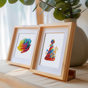 Mini Diamond Painting 15x20cm (2 pièces) - Cadeaux de Noël et Silhouette colorée
