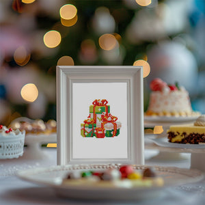 Mini Diamond Painting 15x20cm (2 pièces) - Boissons et Couronnes Festives