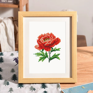 Mini Diamond Painting 15x20cm (2 pièces) - Oiseau et Rose