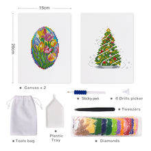 Charger l&#39;image dans la galerie, Mini Diamond Painting 15x20cm (2 pièces) - Œufs de Pâques et Sapins de Noël