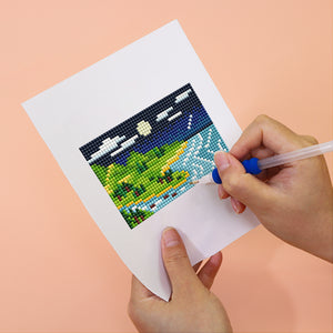 Mini Diamond Painting 15x20cm (2 pièces) - Paysages de Jour et de Nuit