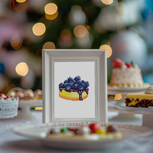 Mini Diamond Painting 15x20cm (2 pièces) - Raisins et Tarte aux Myrtilles