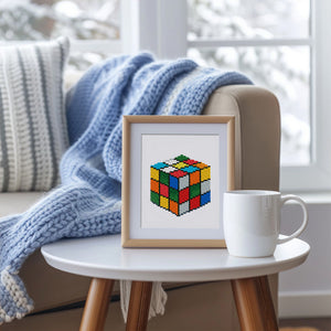 Mini Diamond Painting 15x20cm (2 pièces) - Cube Rubik et Peinture Classique