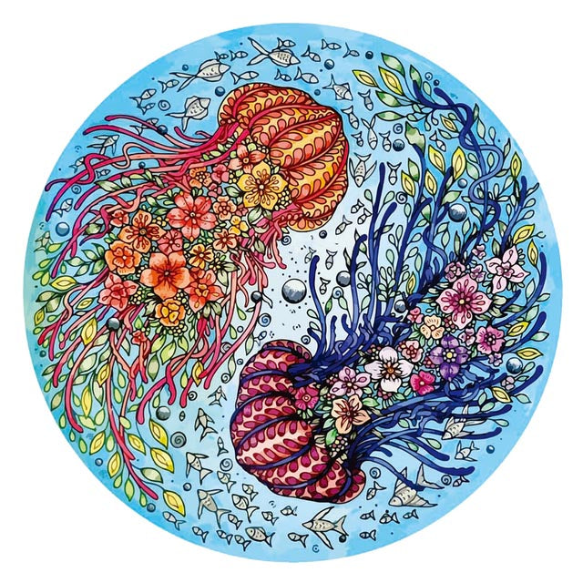 Puzzle 2D en Bois - Méduses colorées