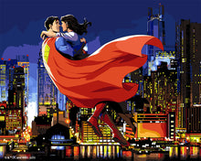 Charger l'image dans la galerie, Peinture par numéros Figured'Art Superman et Loïs dans le Ciel