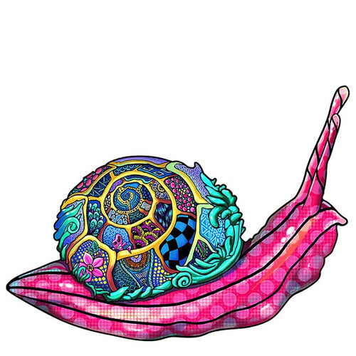 Puzzle 2D en Bois - Escargot Pop Art