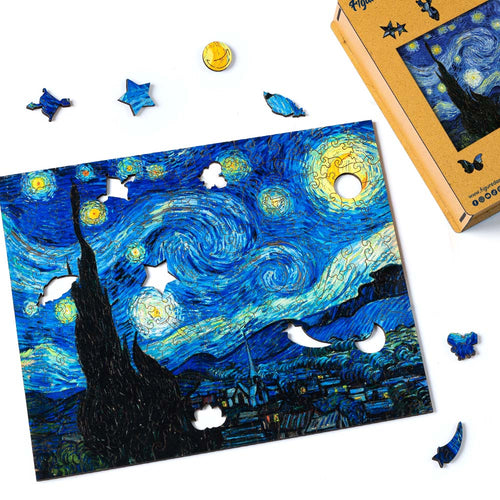 Puzzle en Bois Adulte - La Nuit étoilée de Van Gogh