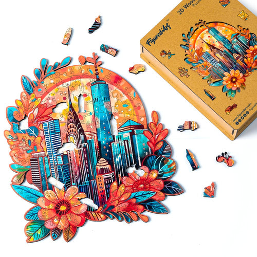 Puzzle en Bois Adulte - Paysage Urbain floral