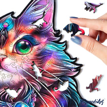 Charger l&#39;image dans la galerie, Puzzle en Bois Adulte - Chat Coloré avec Gemme