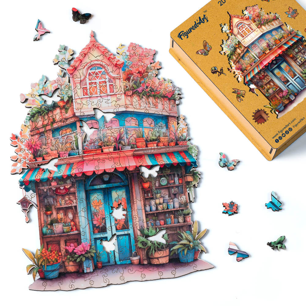 Puzzle en bois pour adultes - Fleur Papillon - 500 pièces - Jeu