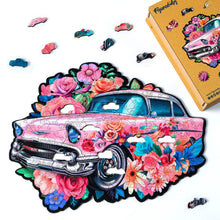 Charger l&#39;image dans la galerie, Puzzle en Bois Adulte - Voiture florale Vintage