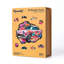 Charger l&#39;image dans la galerie, Puzzle en Bois Adulte - Voiture florale Vintage