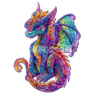 Puzzle en Bois Adulte - Dragon Vibrant