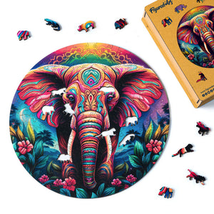 Puzzle en Bois Adulte - Éléphant Tribal