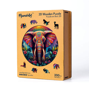 Puzzle en Bois Adulte - Éléphant Tribal