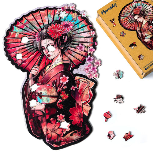 Puzzle en Bois Adulte - Geisha et Ombrelle