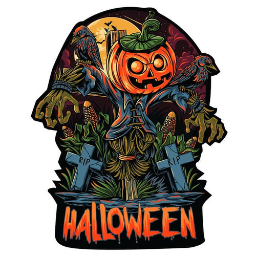 Puzzle 2D en Bois - Épouvantail d'Halloween