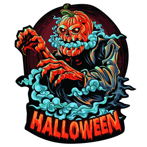 Puzzle 2D en Bois - Homme Citrouille d'Halloween