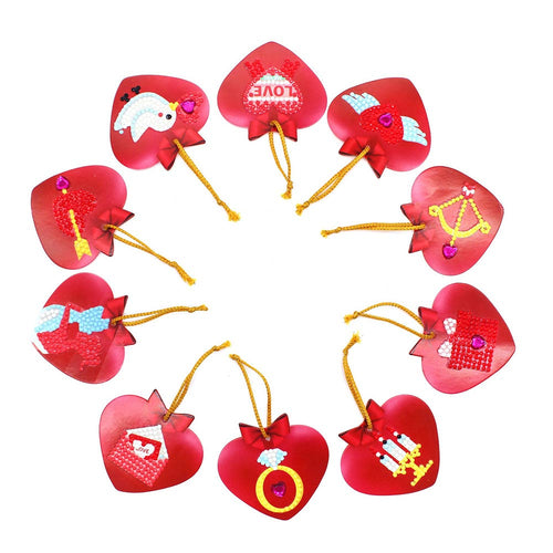 Ornement de Sapin de Noël Amour Ensemble de 10 pièces
