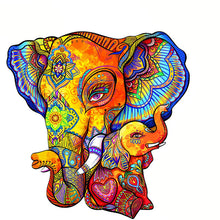 Charger l&#39;image dans la galerie, Puzzle 2D en Bois - Éléphant indien