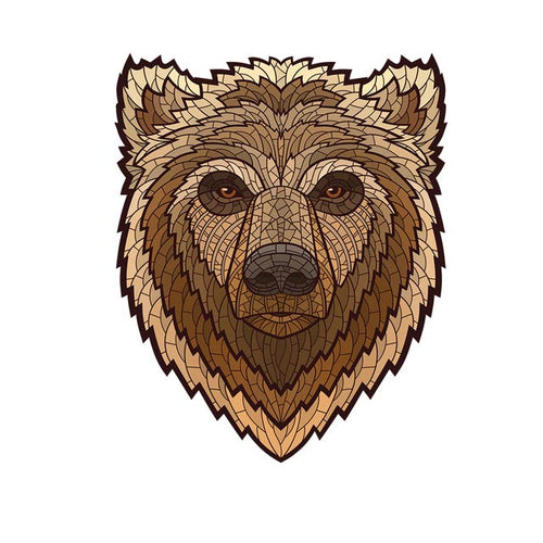 Puzzle 2D en Bois - Ours Brun