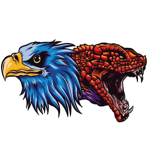 Puzzle 2D en Bois - Aigle et Tête de Serpent