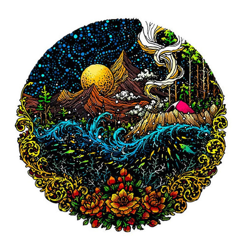 Puzzle 2D en Bois - Ciel Nocturne