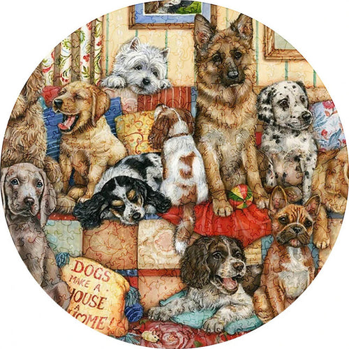 Puzzle 2D en Bois - Animaux de Canapé pour Chiens