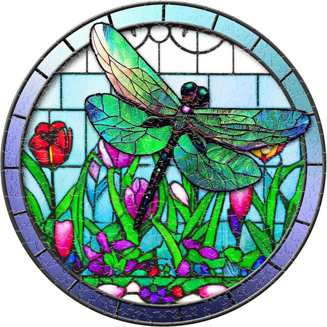 Puzzle 2D en Bois - Libellule parmi les fleurs