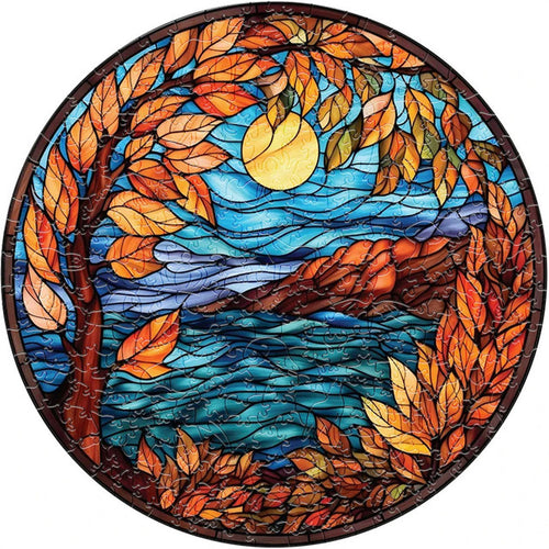 Puzzle 2D en Bois - Soleil en Automne