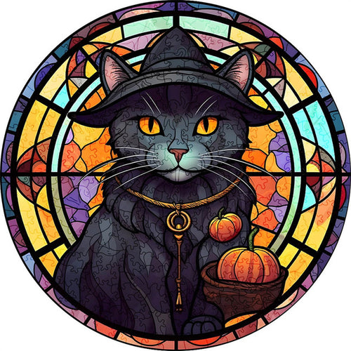 Puzzle 2D en Bois - Chat Sorcier