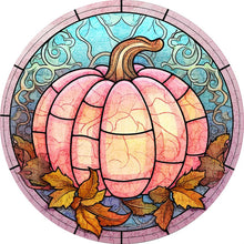 Charger l&#39;image dans la galerie, Puzzle 2D en Bois - Citrouille rose clair