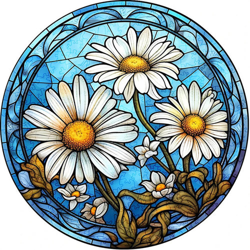 Puzzle 2D en Bois - Marguerites