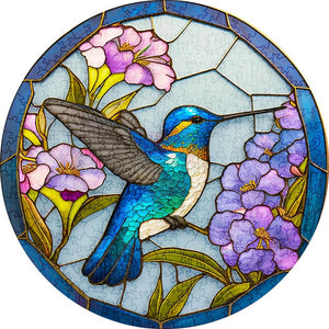 Puzzle 2D en Bois - Colibri Bleu