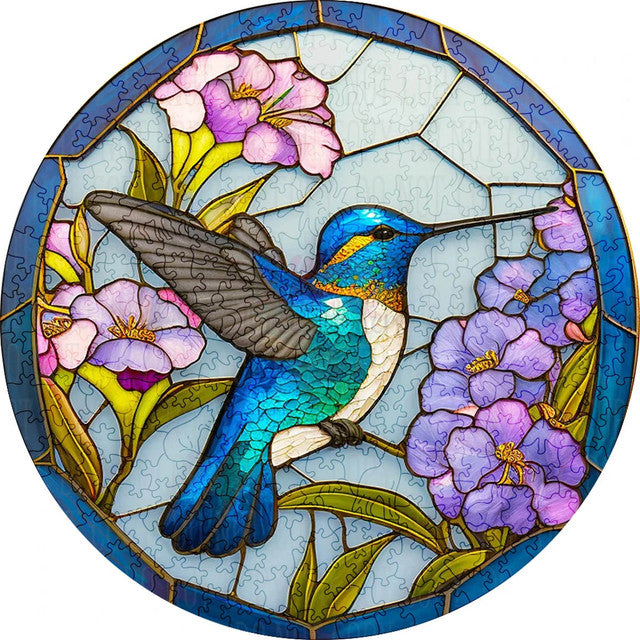 Puzzle 2D en Bois - Colibri Bleu