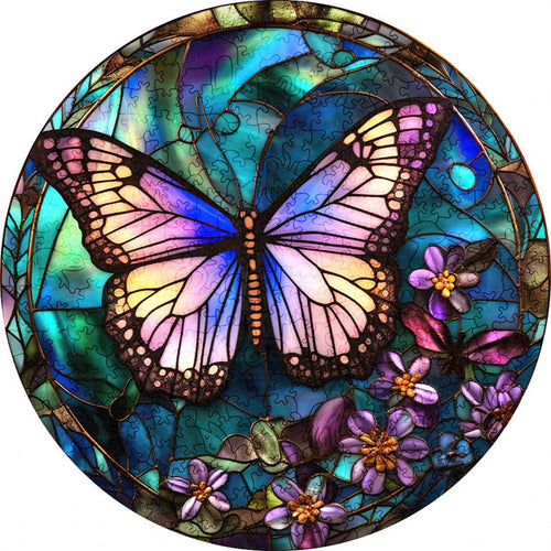 Puzzle 2D en Bois - Joli Papillon Violet