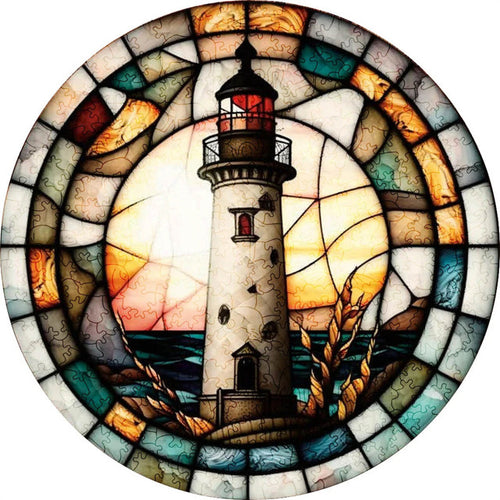 Puzzle 2D en Bois - Phare au lever du soleil