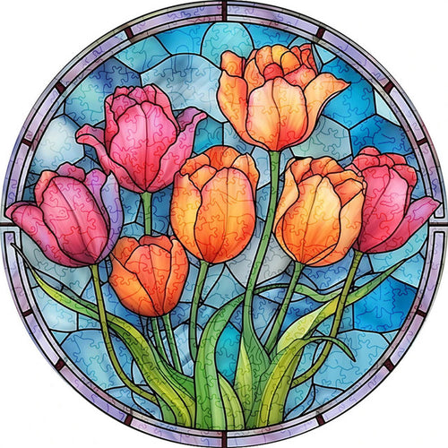 Puzzle 2D en Bois - Tulipes