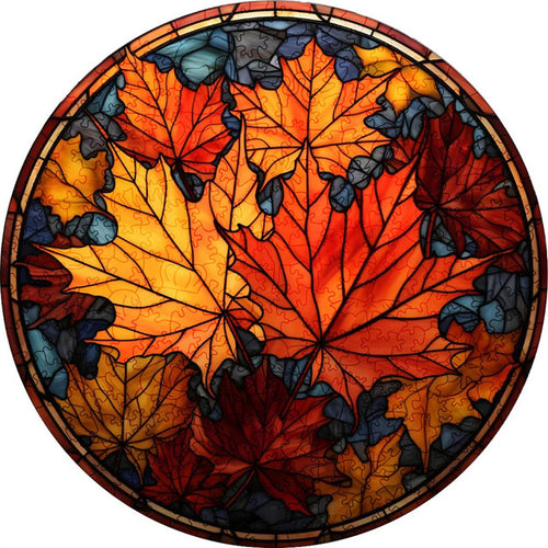 Puzzle 2D en Bois - Feuilles d'automne