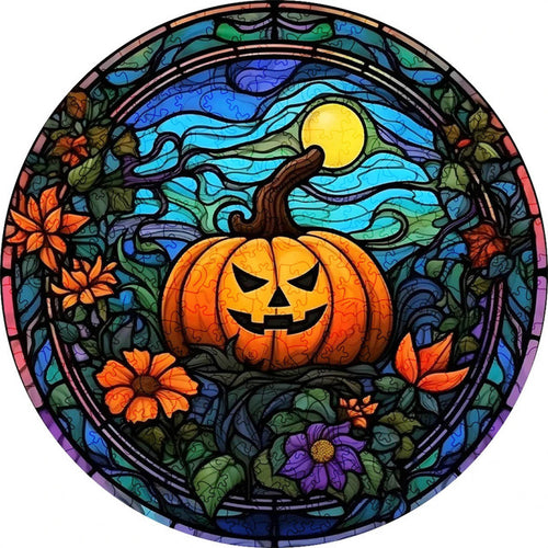 Puzzle 2D en Bois - Citrouille Bijoutée