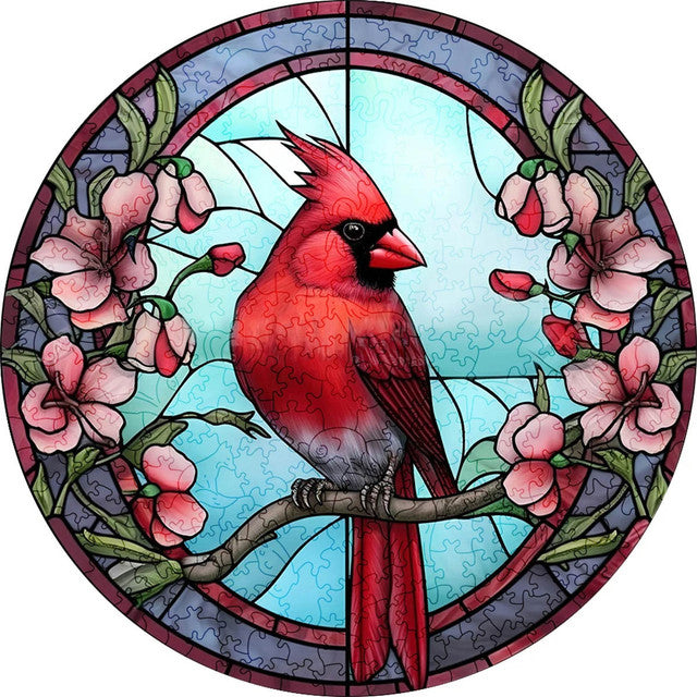 Puzzle 2D en Bois - Cardinal rouge