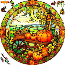 Charger l&#39;image dans la galerie, Puzzle 2D en Bois - Chariot à citrouille