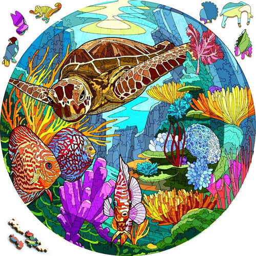 Puzzle 2D en Bois - Tortue Scénique